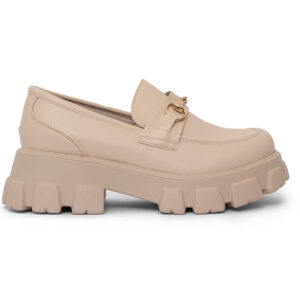 Γυναικείο Loafer Μπεζ Δερματίνη